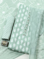 Embroidered Cotton Blend Unstitched Suit With Dupatta