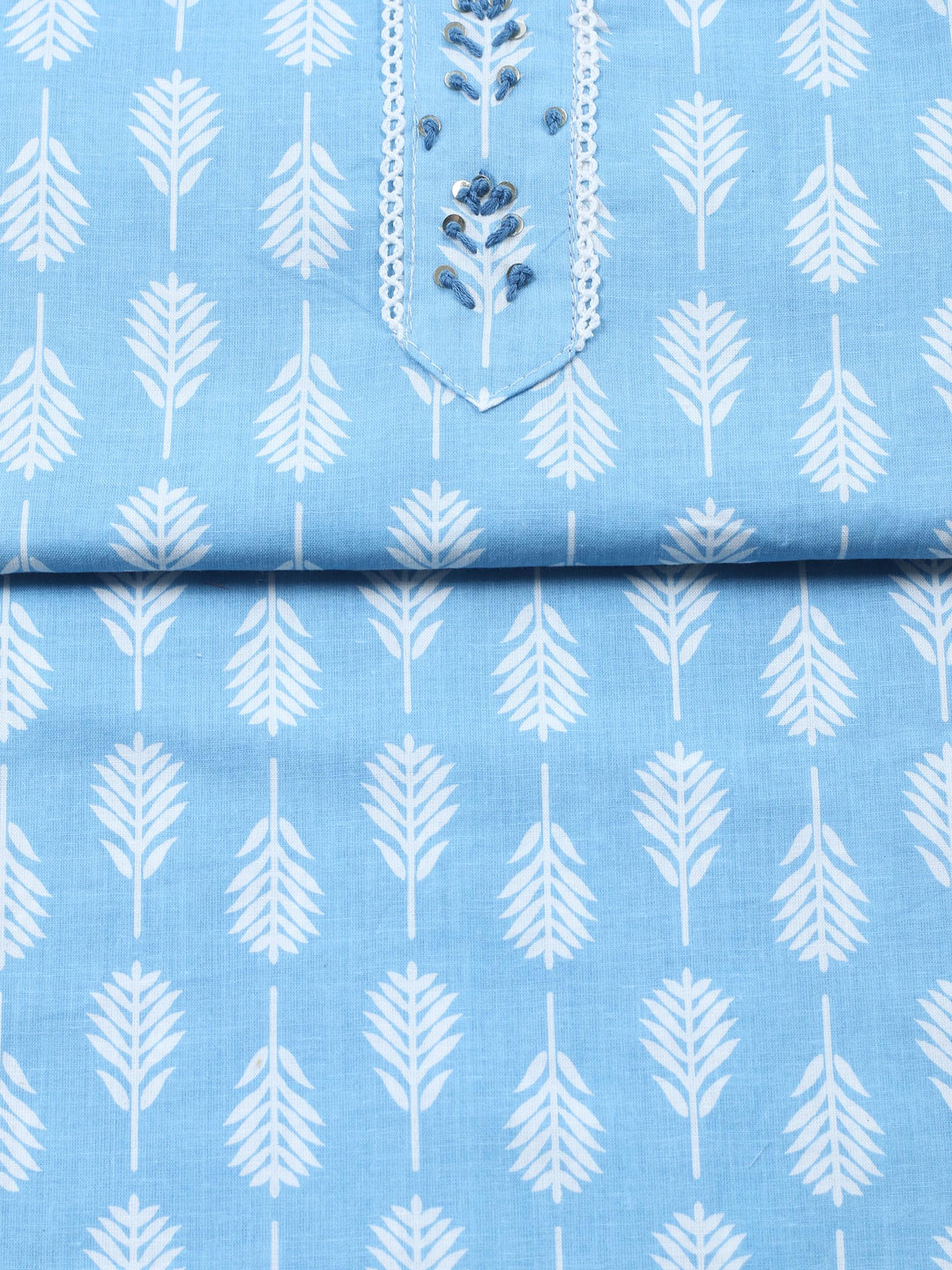 Embroidered Cotton Blend Unstitched Suit With Dupatta