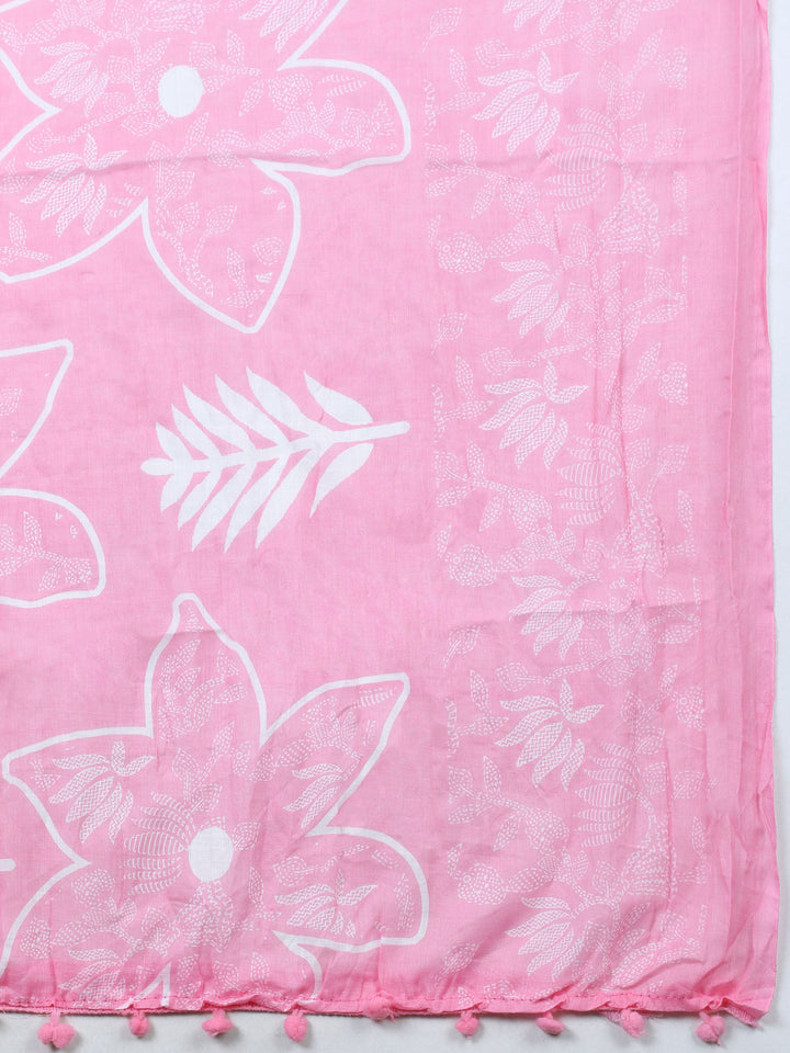 Embroidered Cotton Blend Unstitched Suit With Dupatta