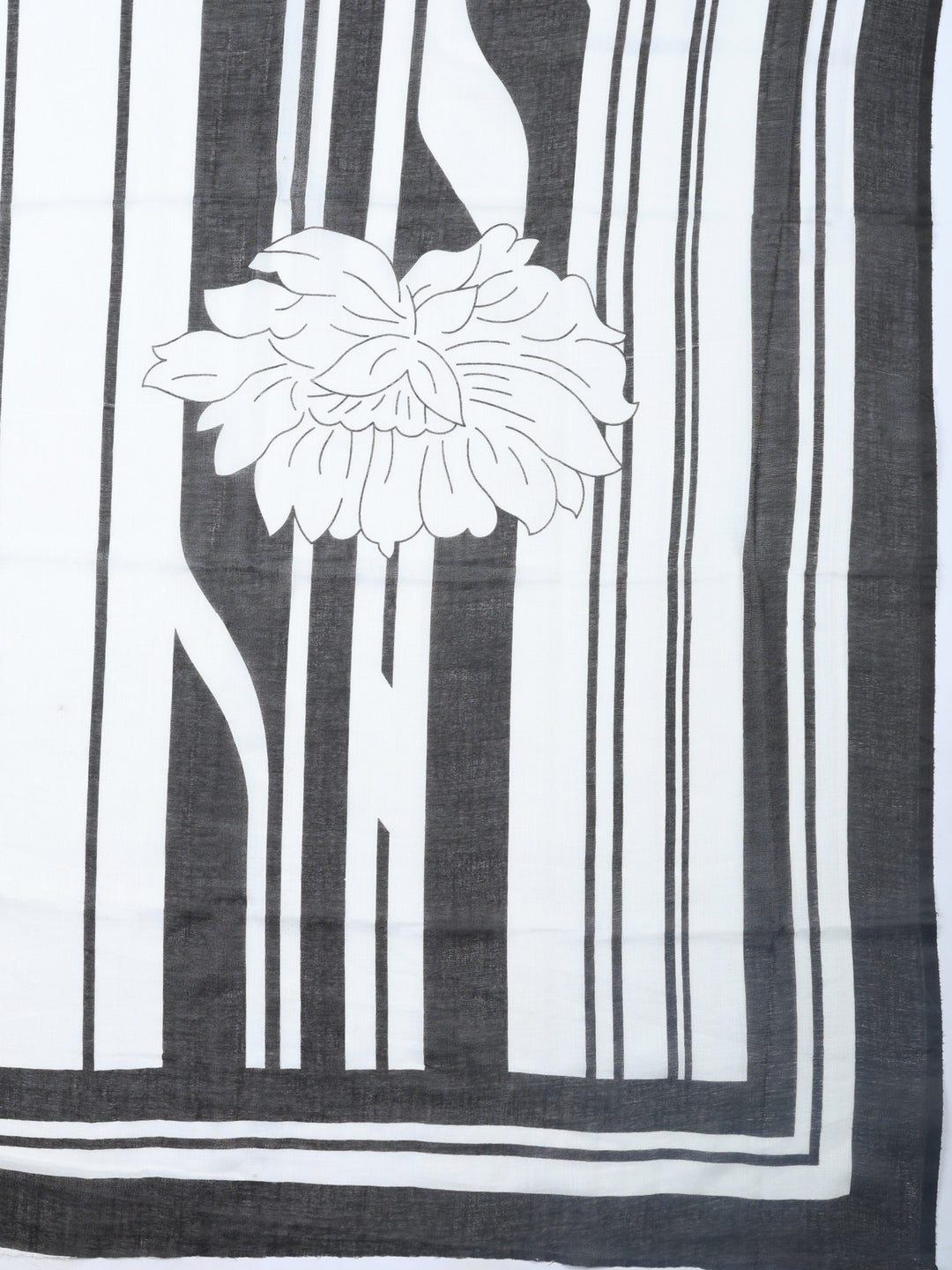 Black Printed Cotton Blend Unstitched Dress Material
