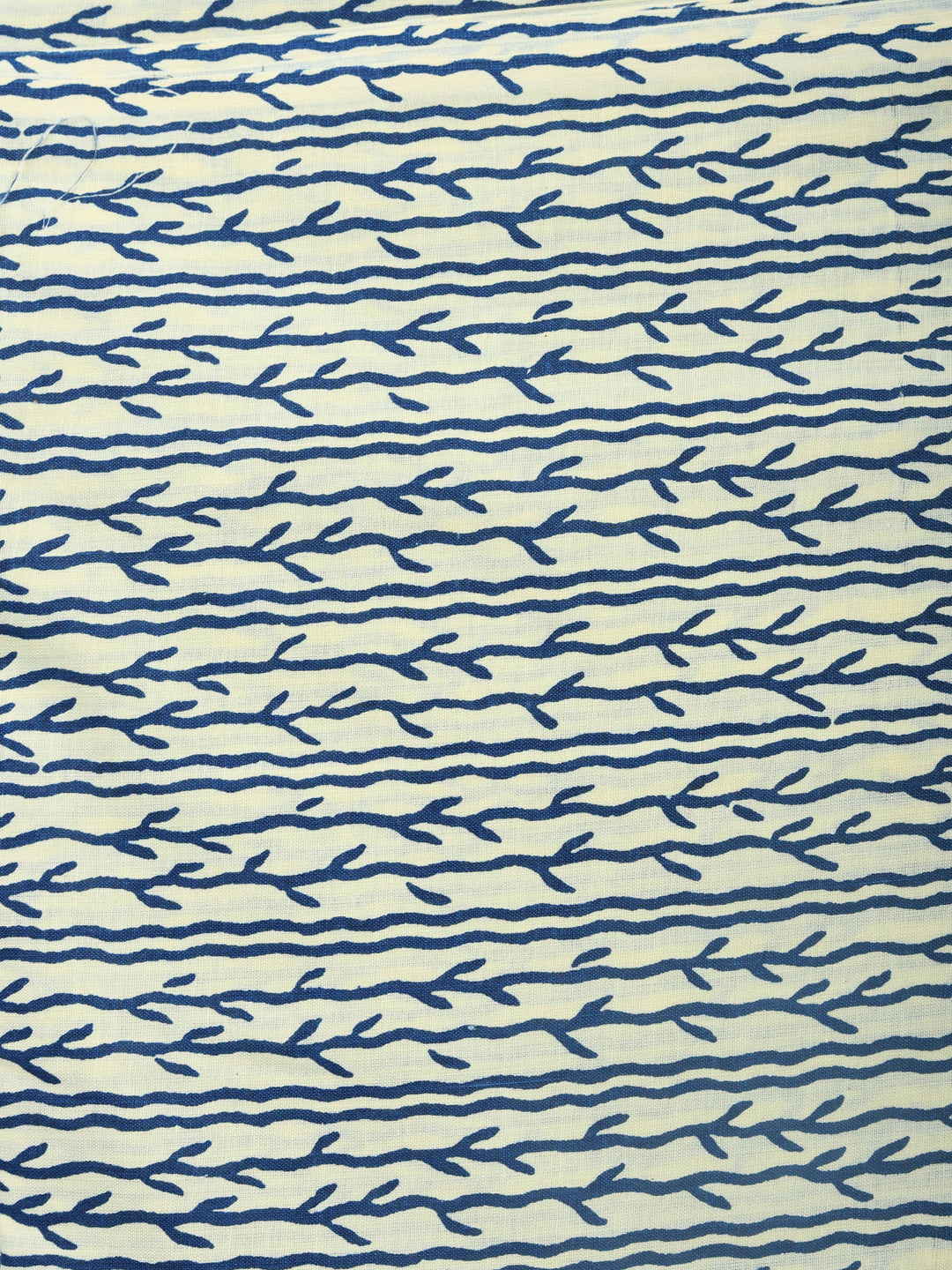 Blue Printed Cotton Blend Unstitched Dress Material