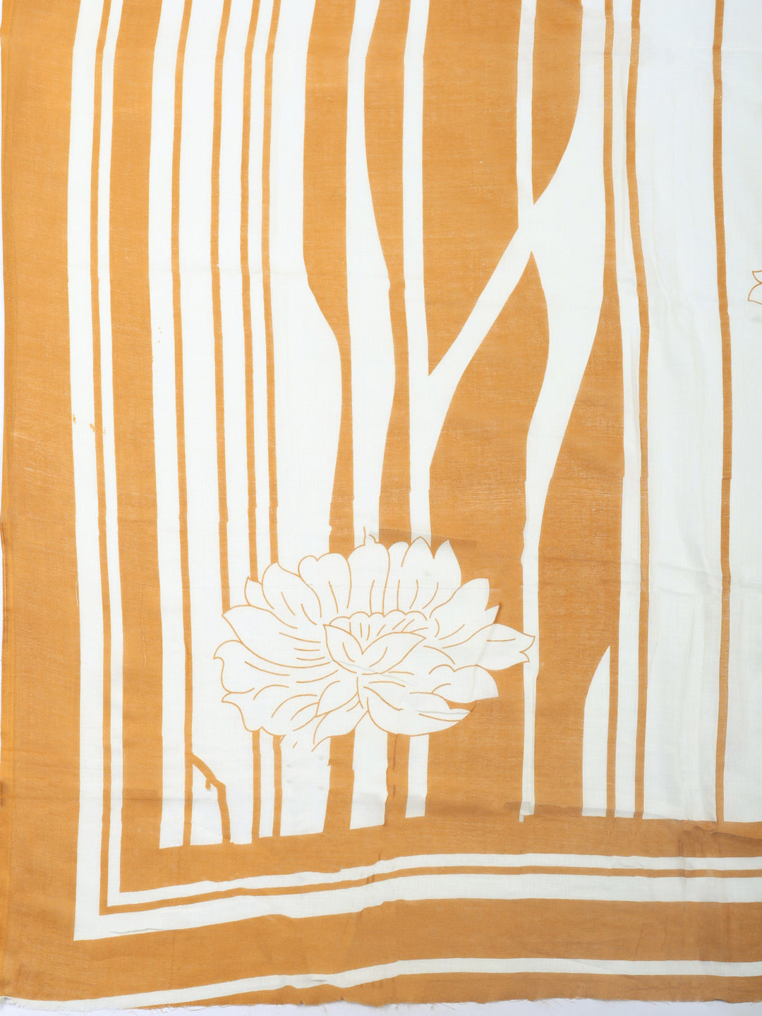 Brown Printed Cotton Blend Unstitched Dress Material