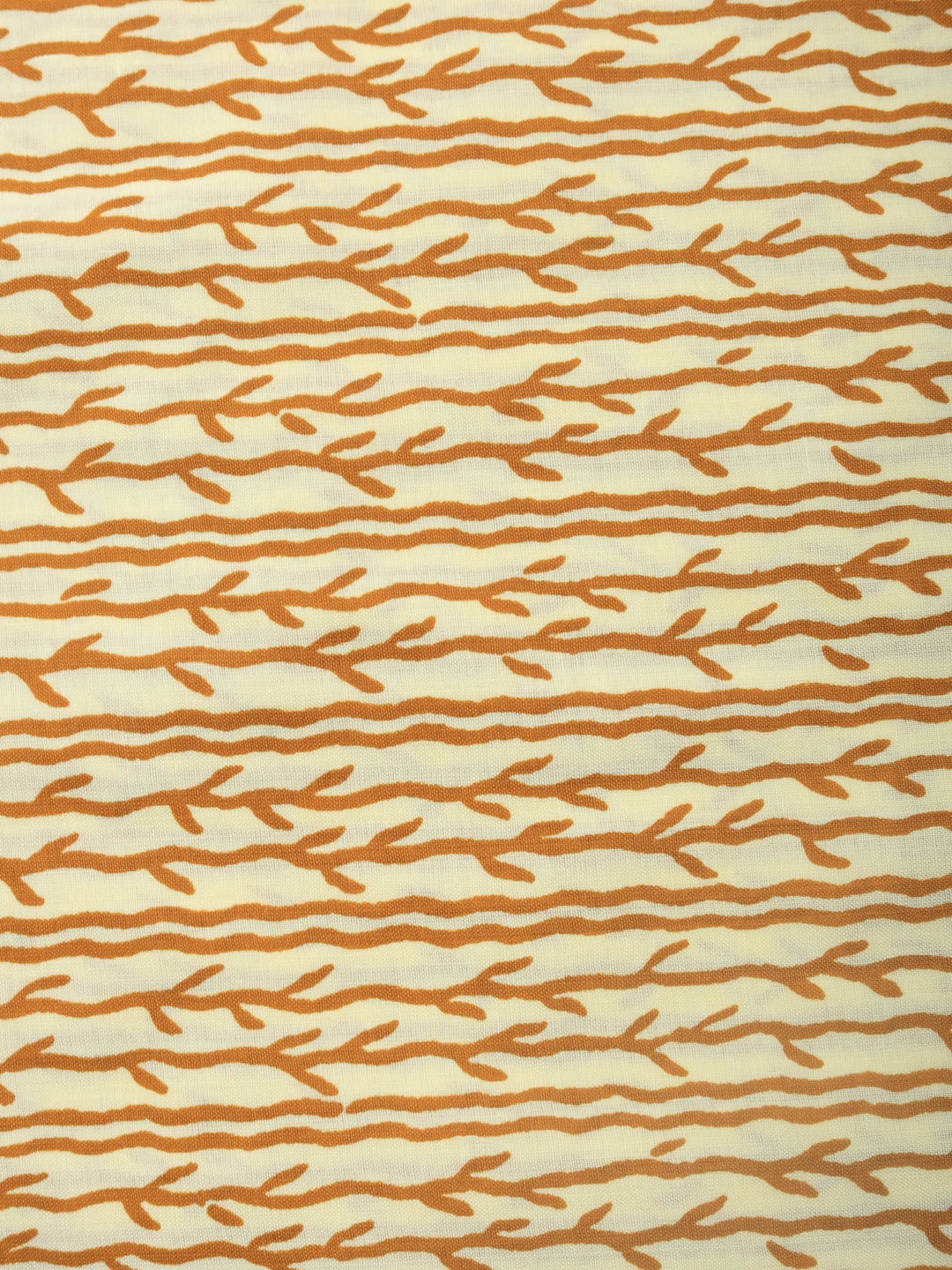 Brown Printed Cotton Blend Unstitched Dress Material