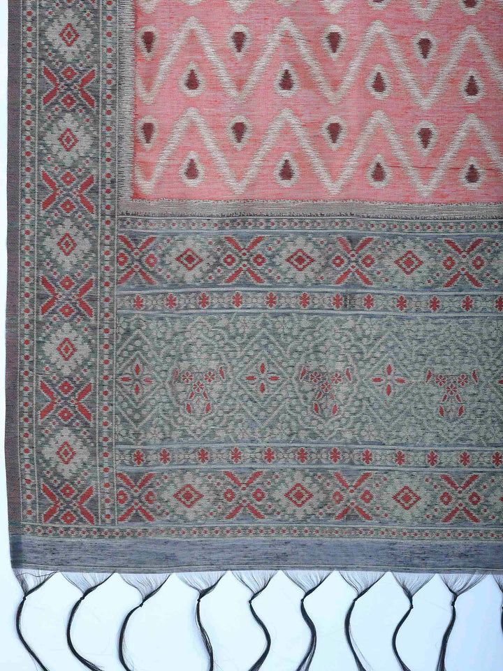 Black Chanderi Woven Unstitched Dress Material