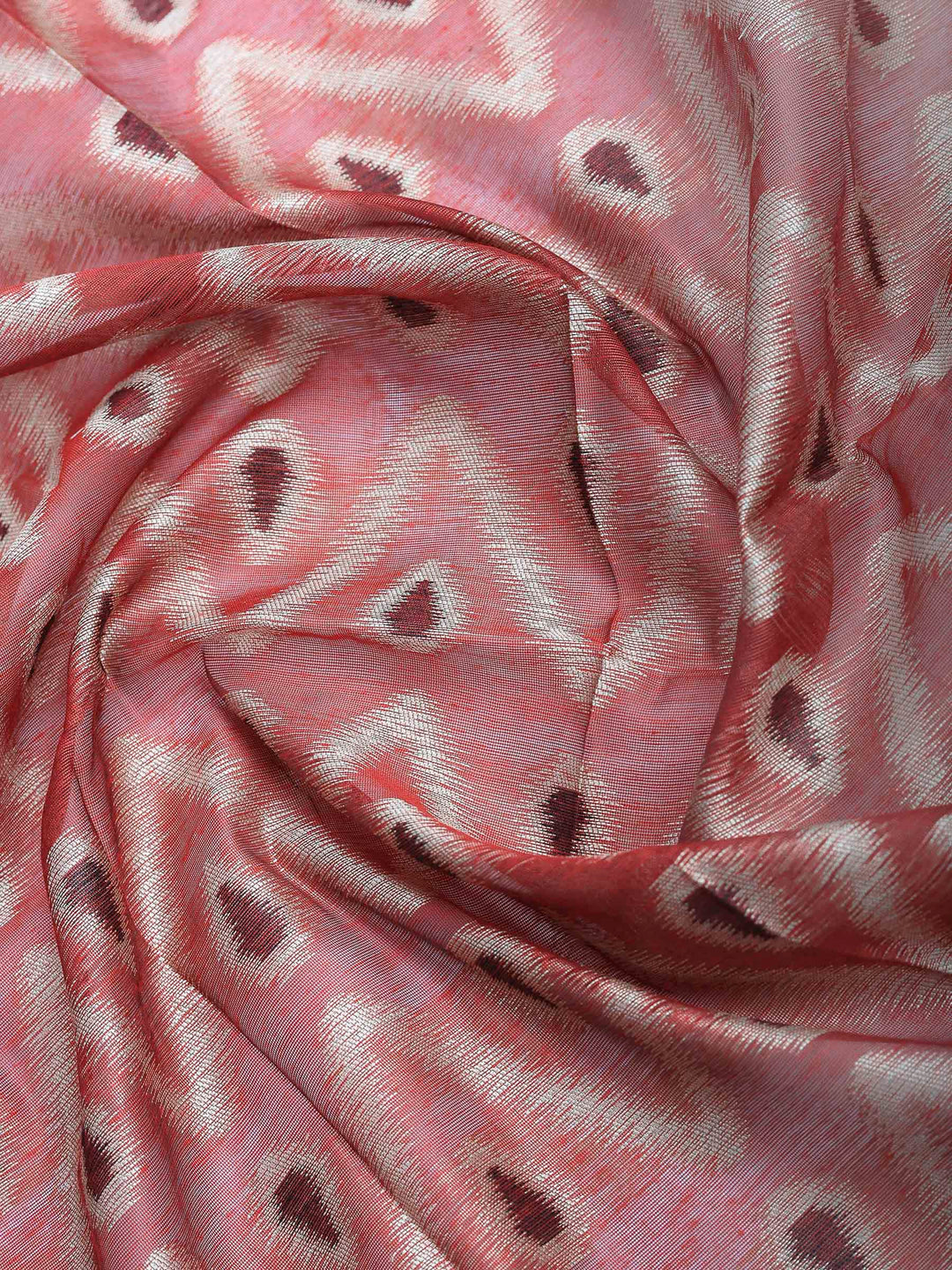 Black Chanderi Woven Unstitched Dress Material