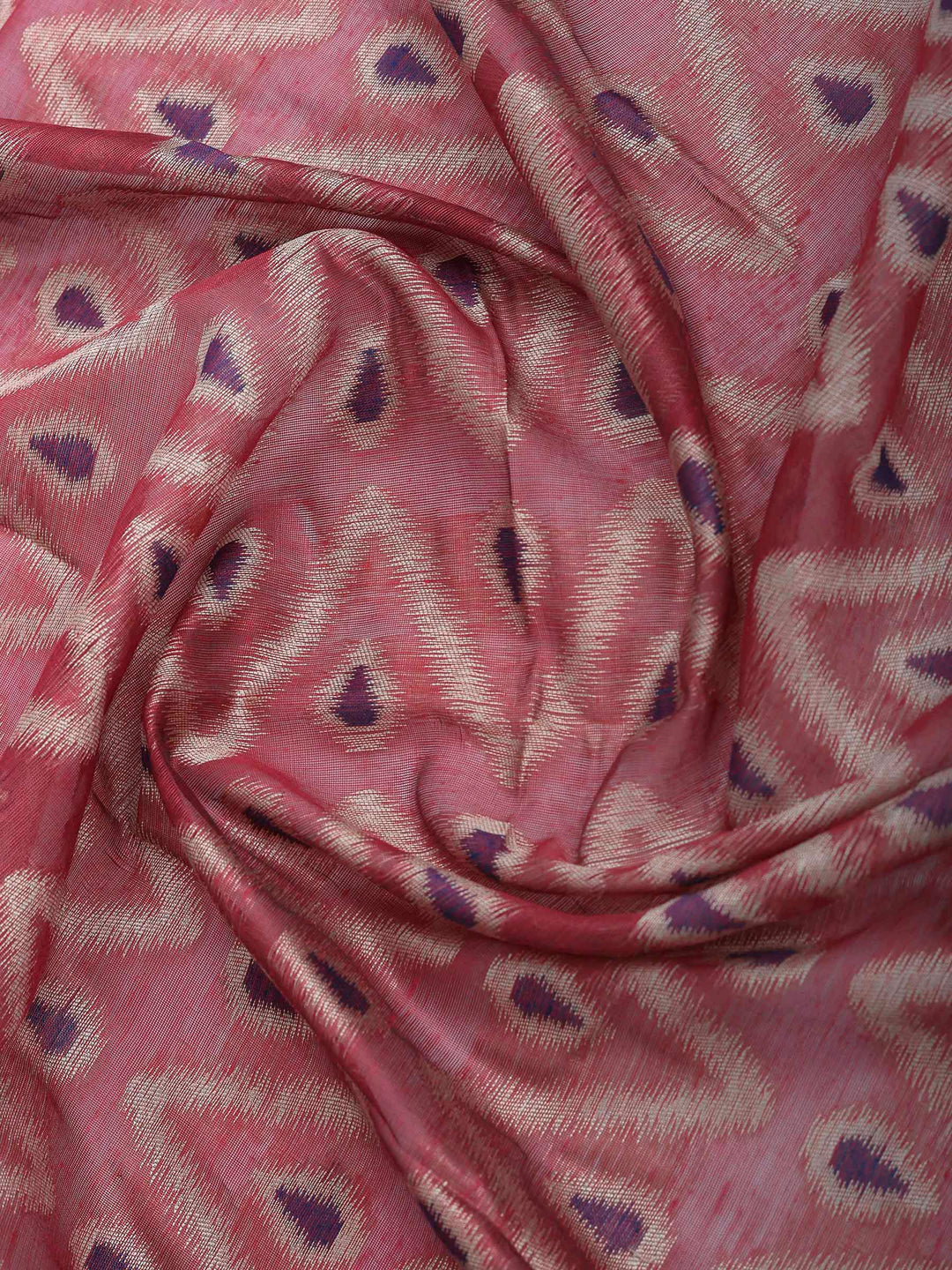 Blue Chanderi Woven Unstitched Dress Material