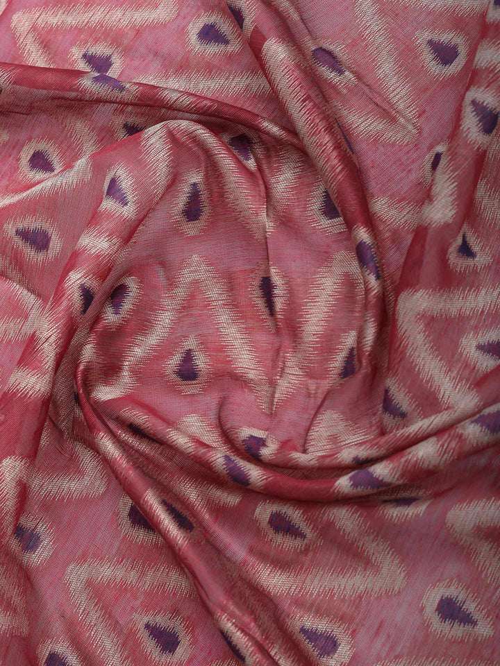 Blue Chanderi Woven Unstitched Dress Material