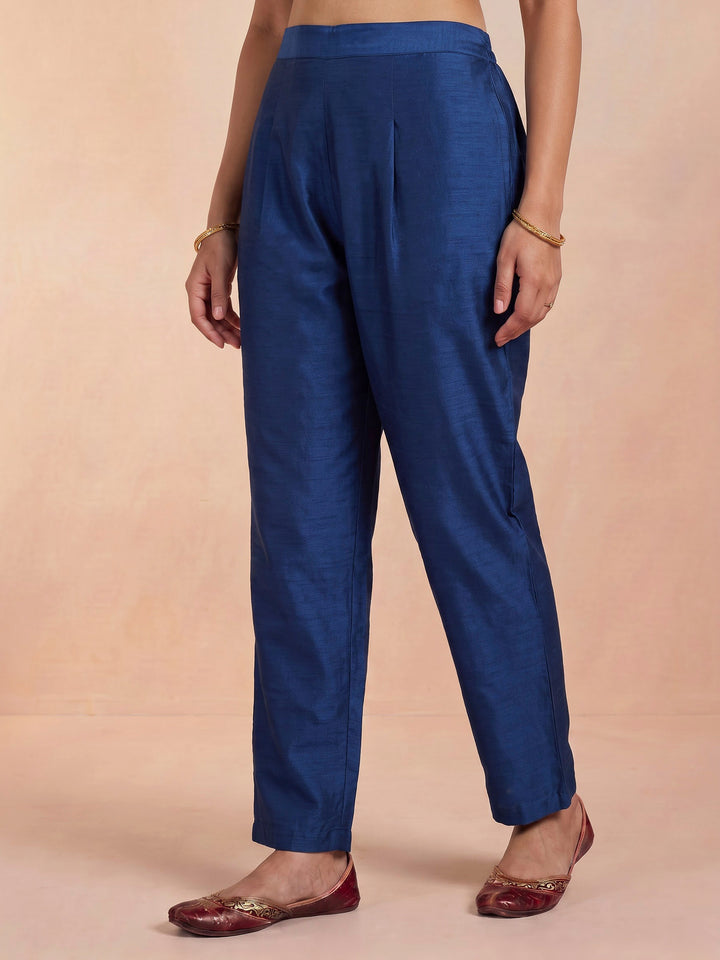 Blue Chanderi Woven Unstitched Dress Material