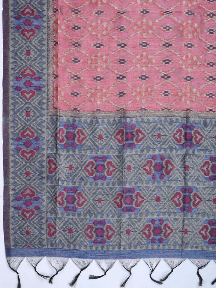 Blue Art Silk Woven Unstitched Dress Material