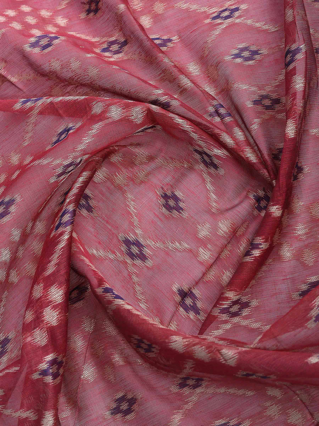 Blue Art Silk Woven Unstitched Dress Material