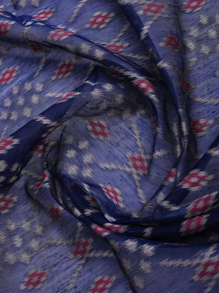 Magenta Art Silk Woven Unstitched Dress Material