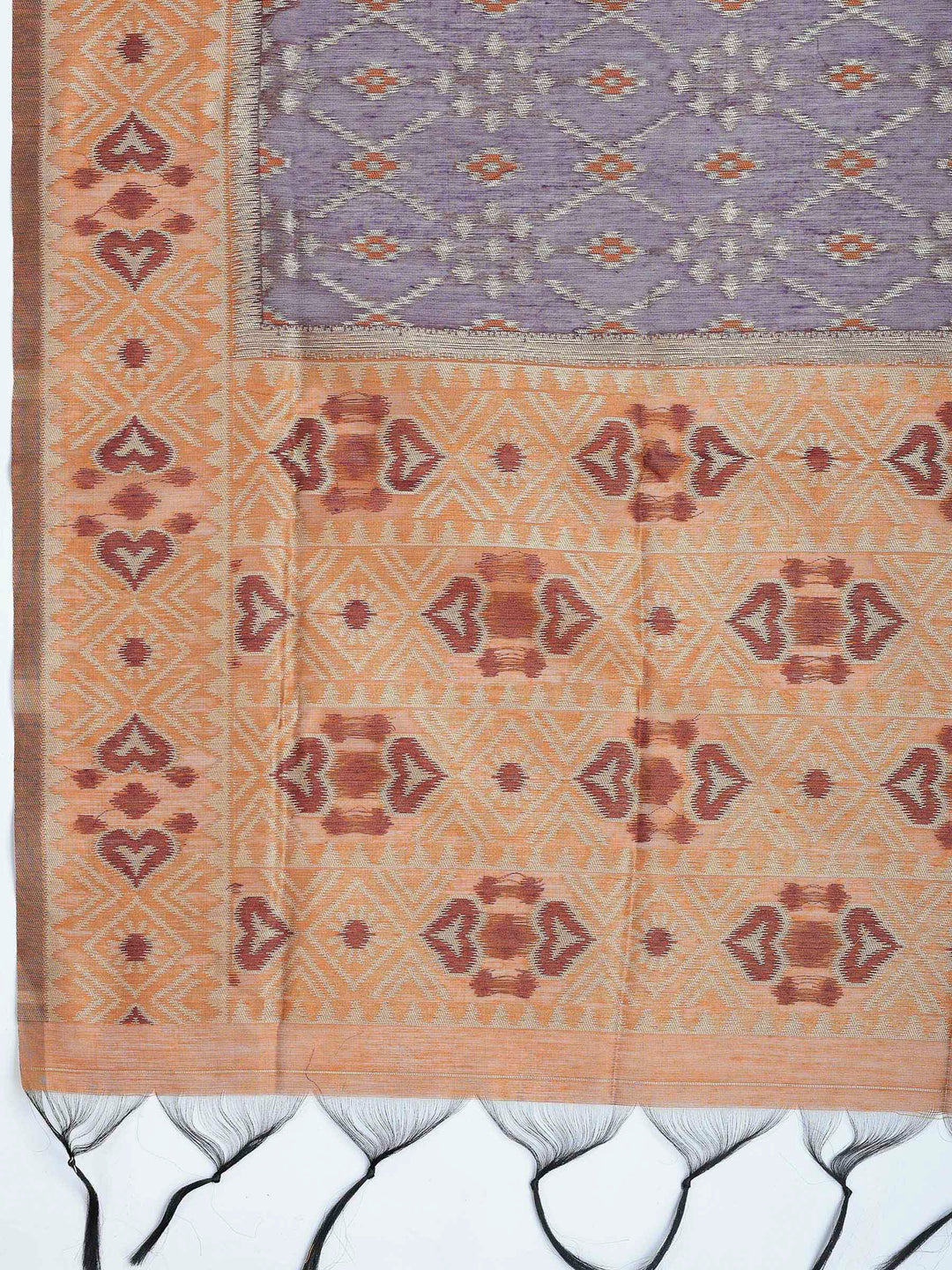 Rust Art Silk Woven Unstitched Dress Material