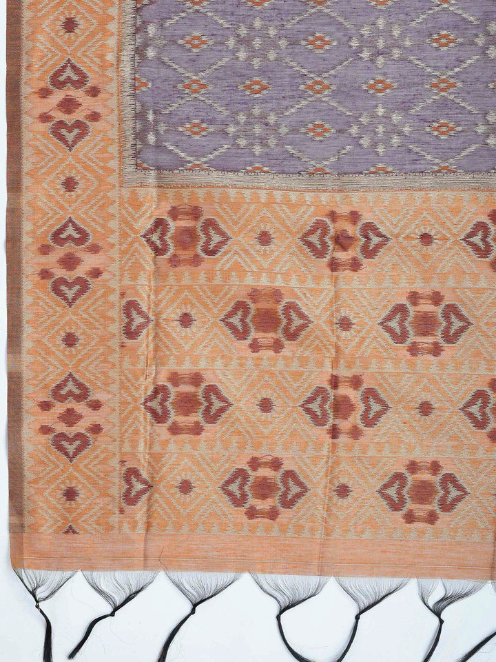 Rust Art Silk Woven Unstitched Dress Material