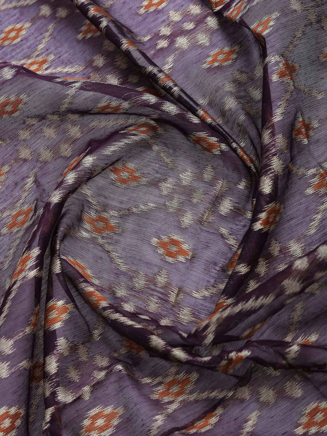 Rust Art Silk Woven Unstitched Dress Material