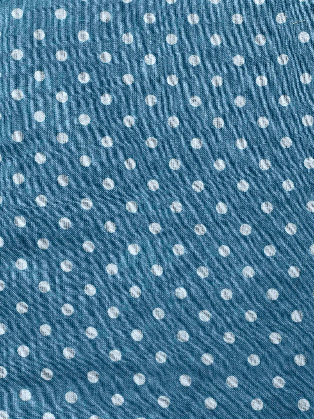 Blue Printed Cotton Blend Unstitched Suit &amp; Pant With Cotton Dupatta