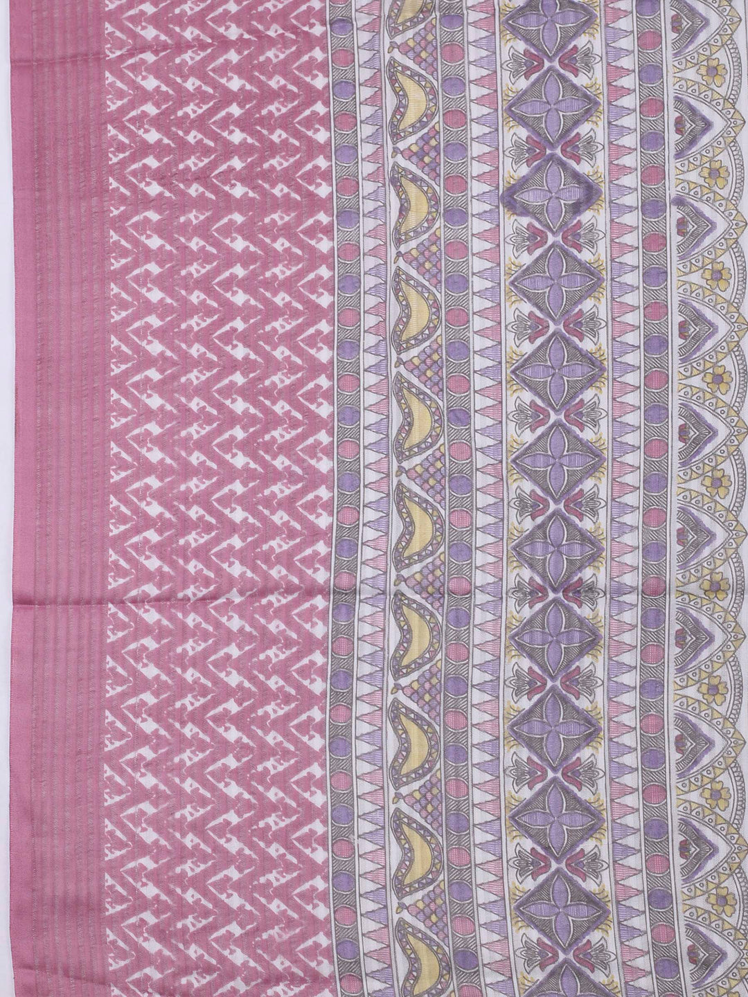 Onion Pink Printed Cotton Blend Unstitched Dress Material