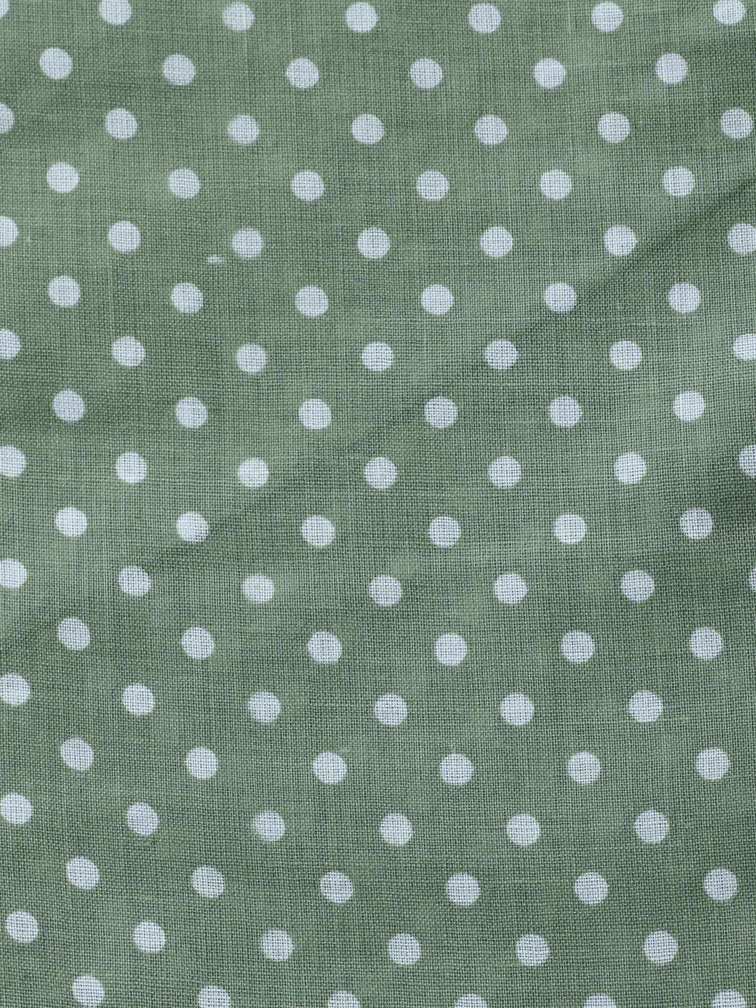 Pista Green Printed Cotton Blend Unstitched Suit &amp; Pant With Cotton Dupatta
