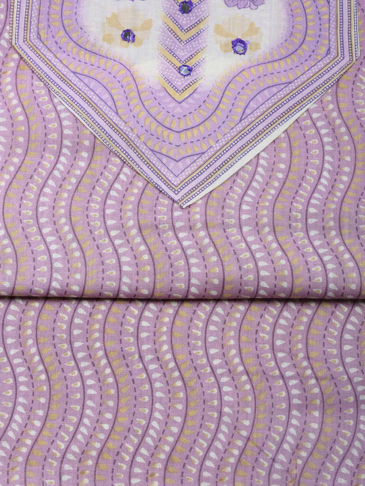 Mauve Printed Cotton Blend Unstitched Dress Material