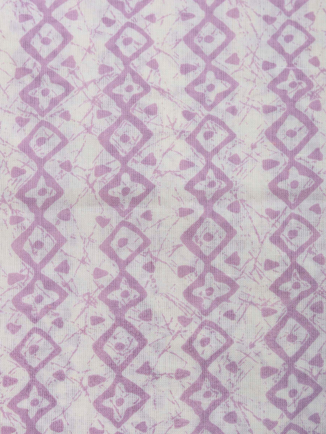 Mauve Printed Cotton Blend Unstitched Dress Material
