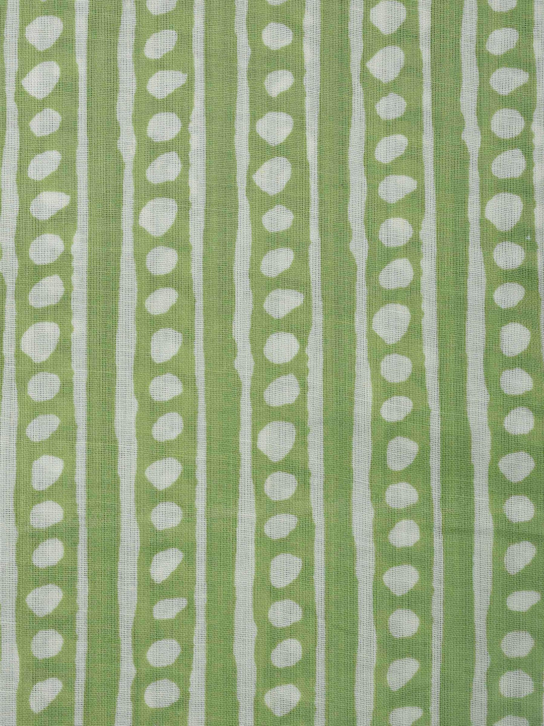 Pista Green Printed Cotton Blend Unstitched Dress Material