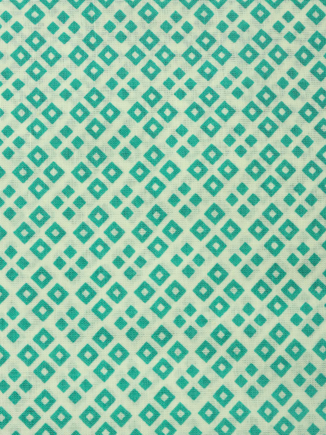 Aqua Green Printed Cotton Blend Unstitched Dress Material