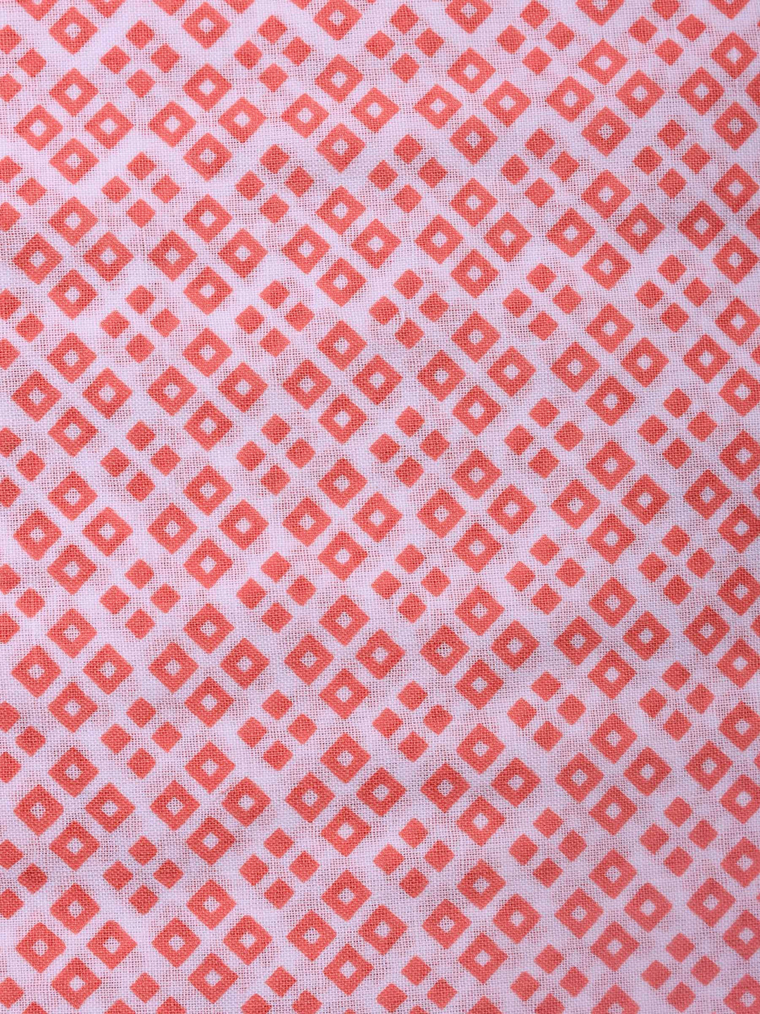 Pink Printed Cotton Blend Unstitched Dress Material