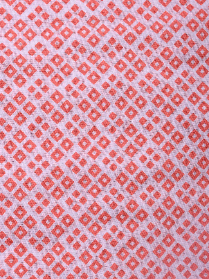 Pink Printed Cotton Blend Unstitched Dress Material