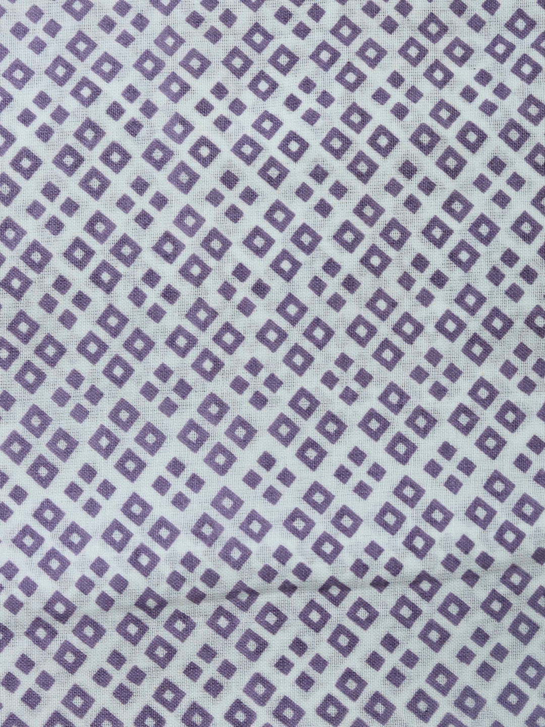 Purple Printed Cotton Blend Unstitched Dress Material