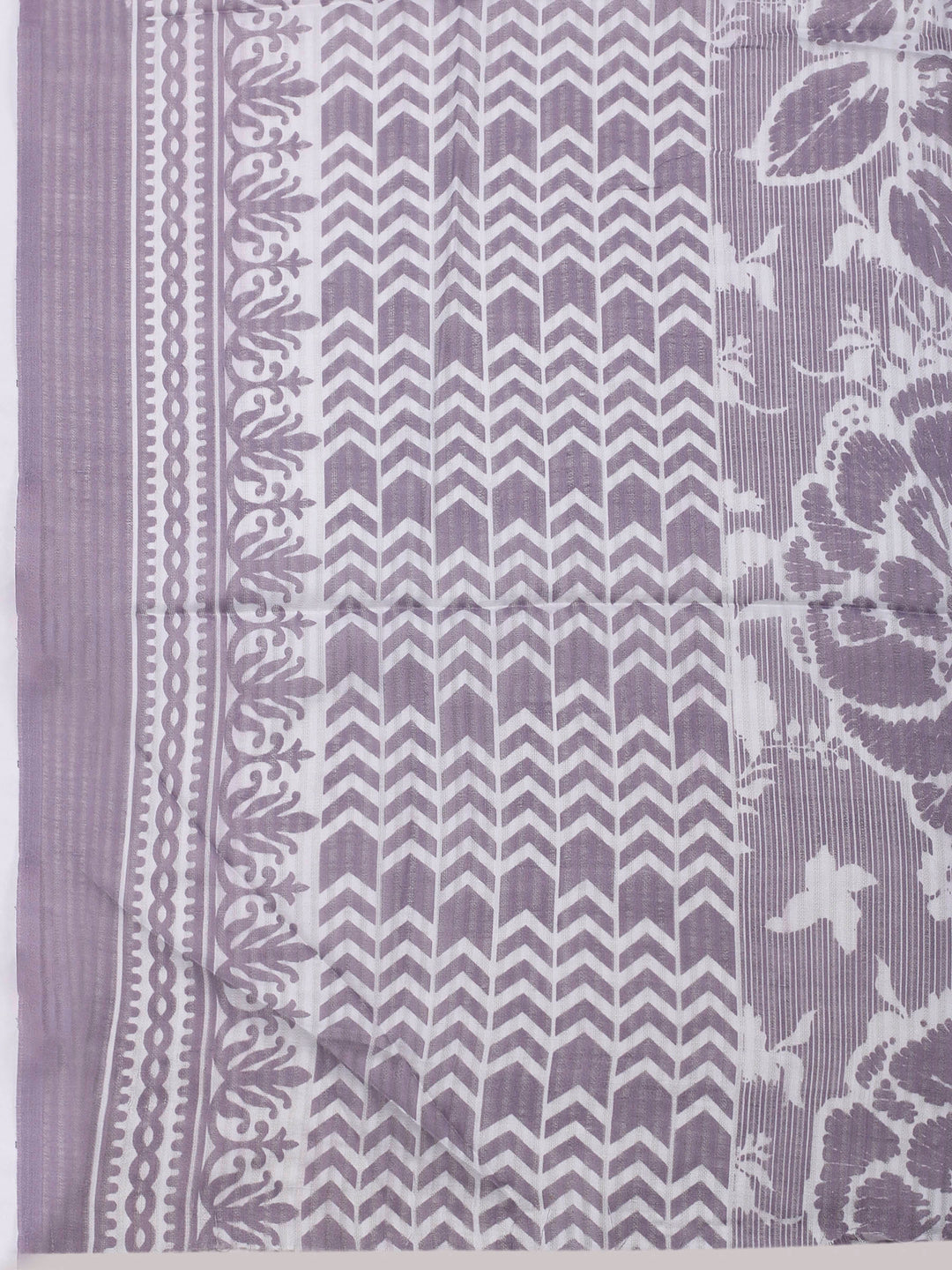 Mauve Printed Cotton Blend Unstitched Dress Material