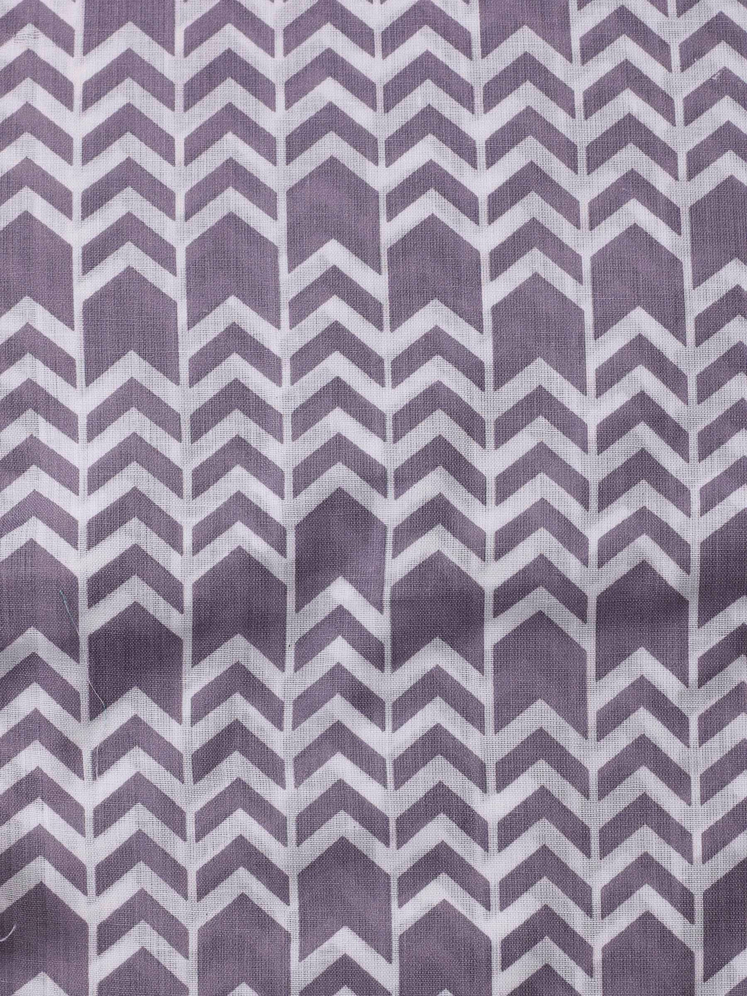 Mauve Printed Cotton Blend Unstitched Dress Material