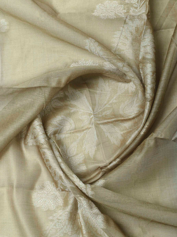 Mehndi Woven Design Chanderi Unstitched Dress Material