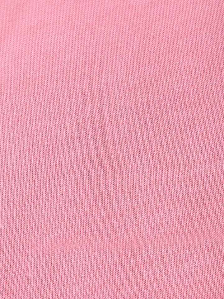 Peach Printed Cotton Blend Unstitched Suit &amp; Pant With Cotton Dupatta