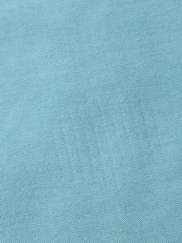 Sea Green Printed Cotton Blend Unstitched Suit &amp; Pant With Cotton Dupatta