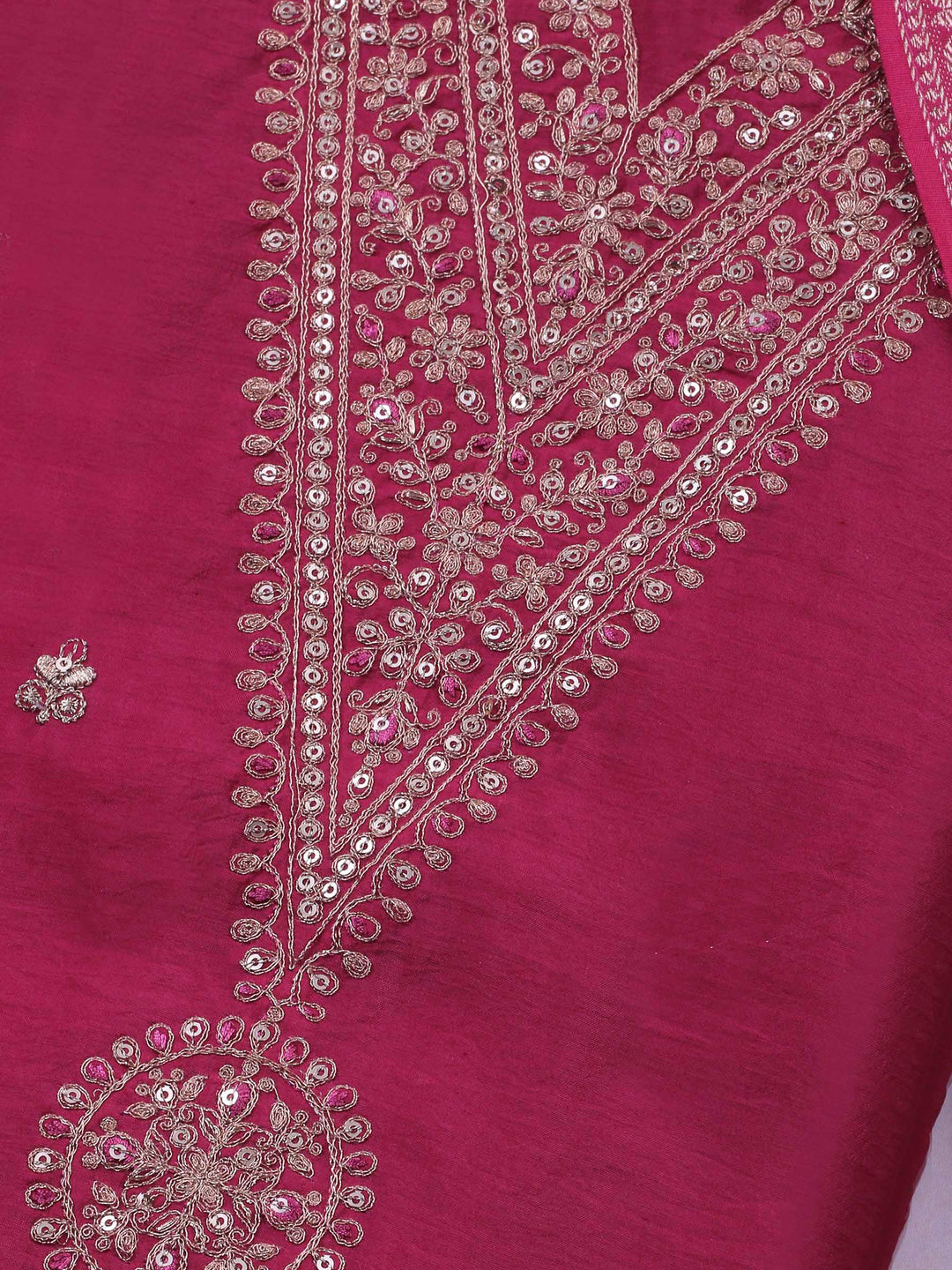 Rani Embroidery Chanderi Unstitched Dress Material
