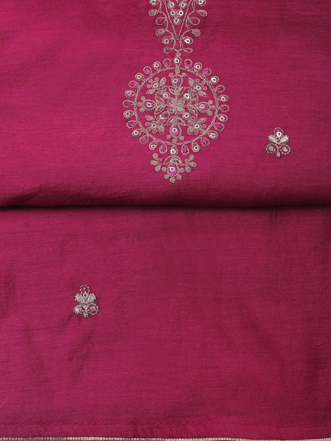 Rani Embroidery Chanderi Unstitched Dress Material