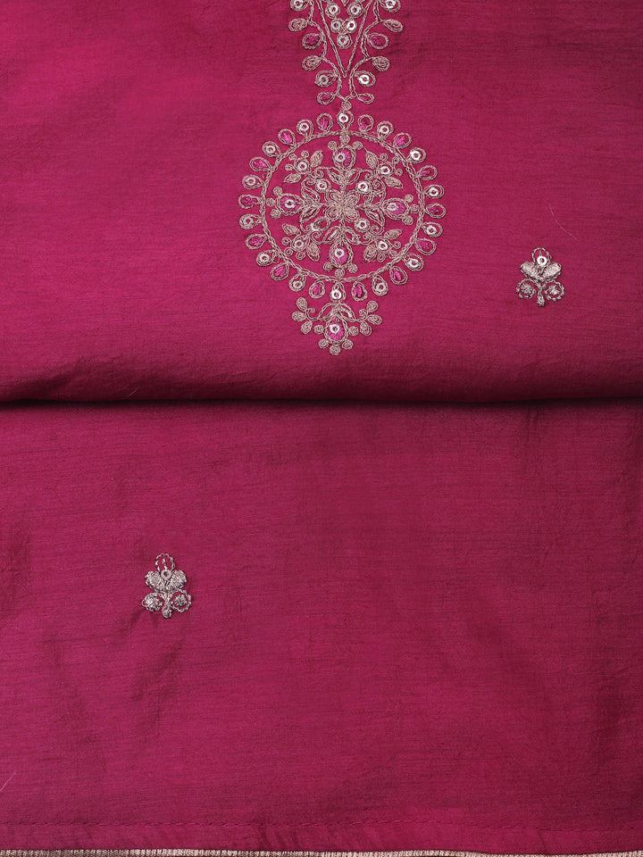 Rani Embroidery Chanderi Unstitched Dress Material