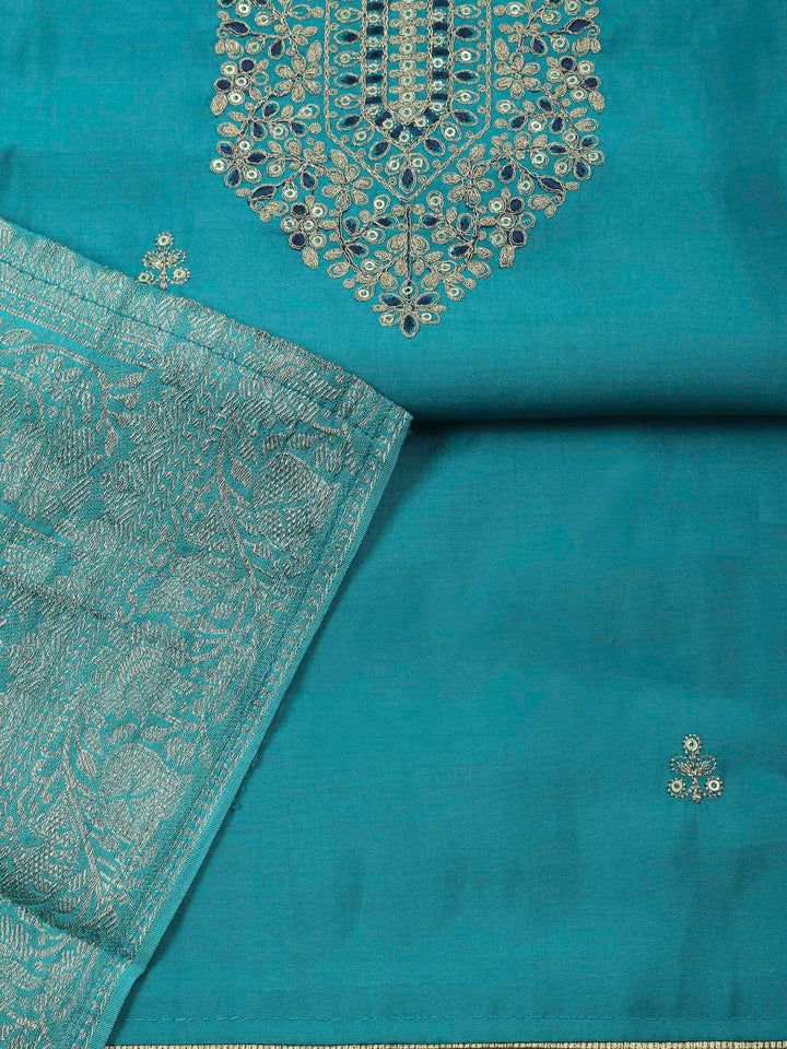 Firozee Embroidery Chanderi Unstitched Dress Material