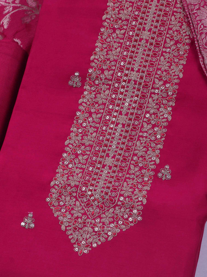 Rani Embroidery Chanderi Unstitched Dress Material