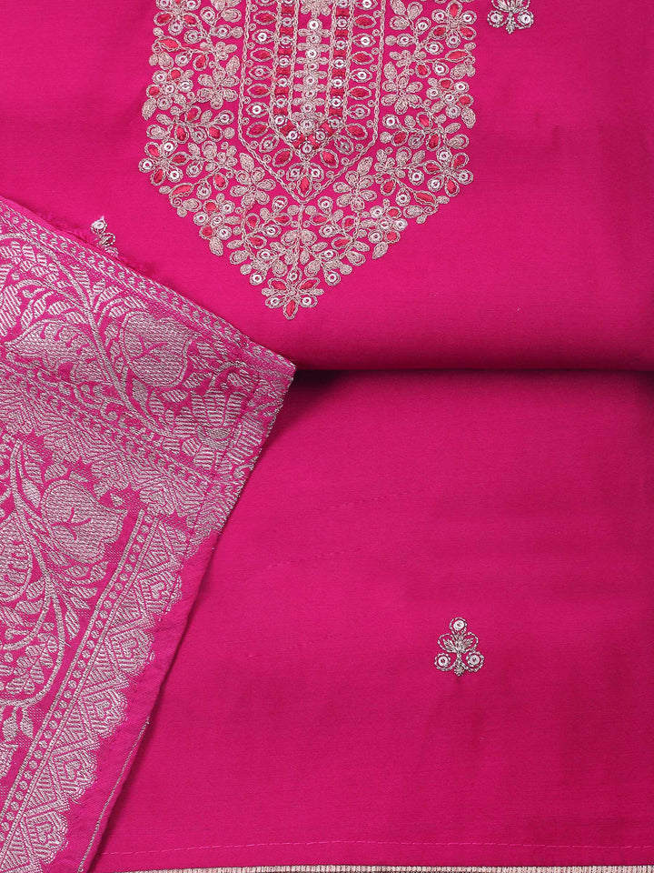 Rani Embroidery Chanderi Unstitched Dress Material