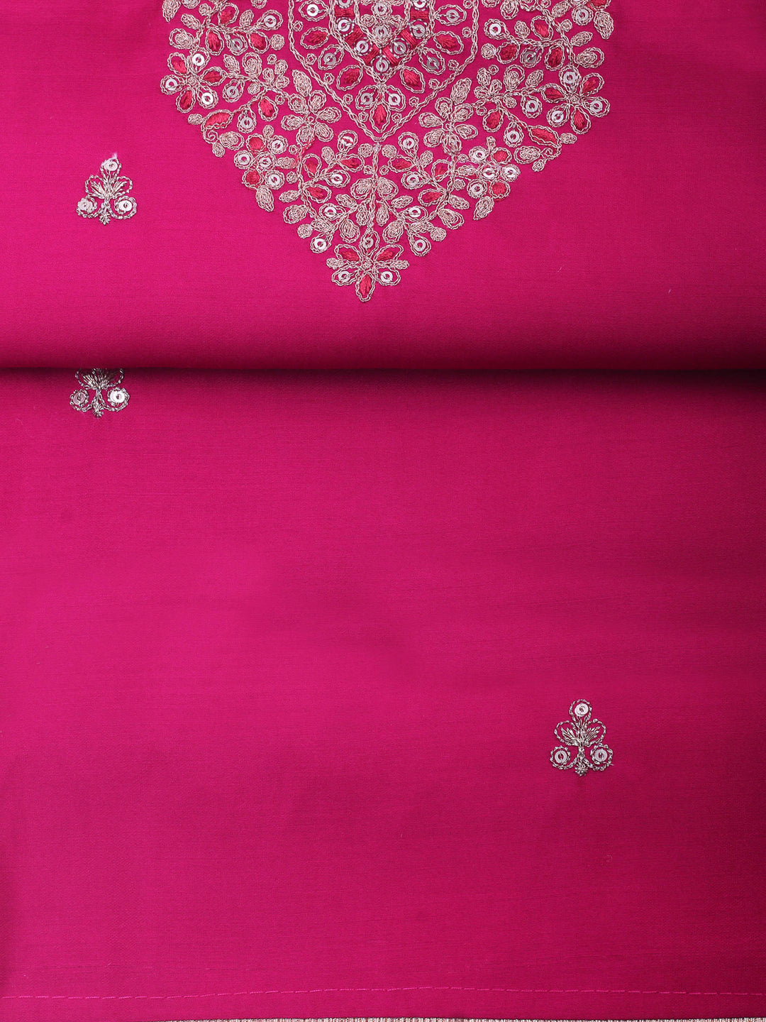 Rani Embroidery Chanderi Unstitched Dress Material