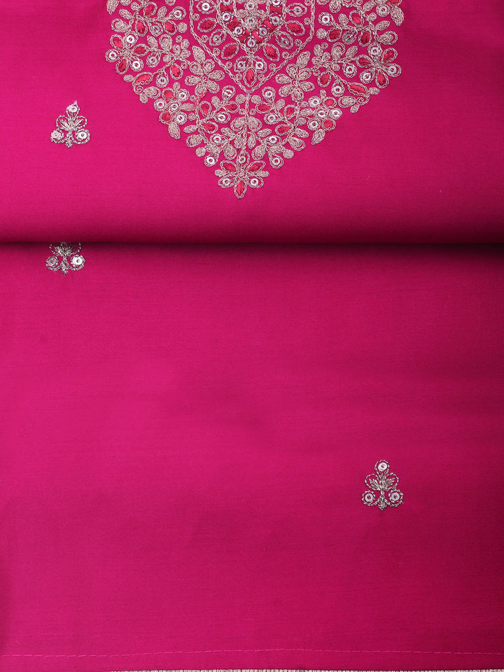 Rani Embroidery Chanderi Unstitched Dress Material