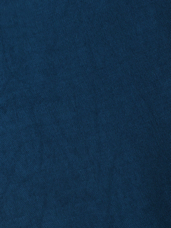 Teal Blue Chanderi Embroidered Unstitched Dress Material