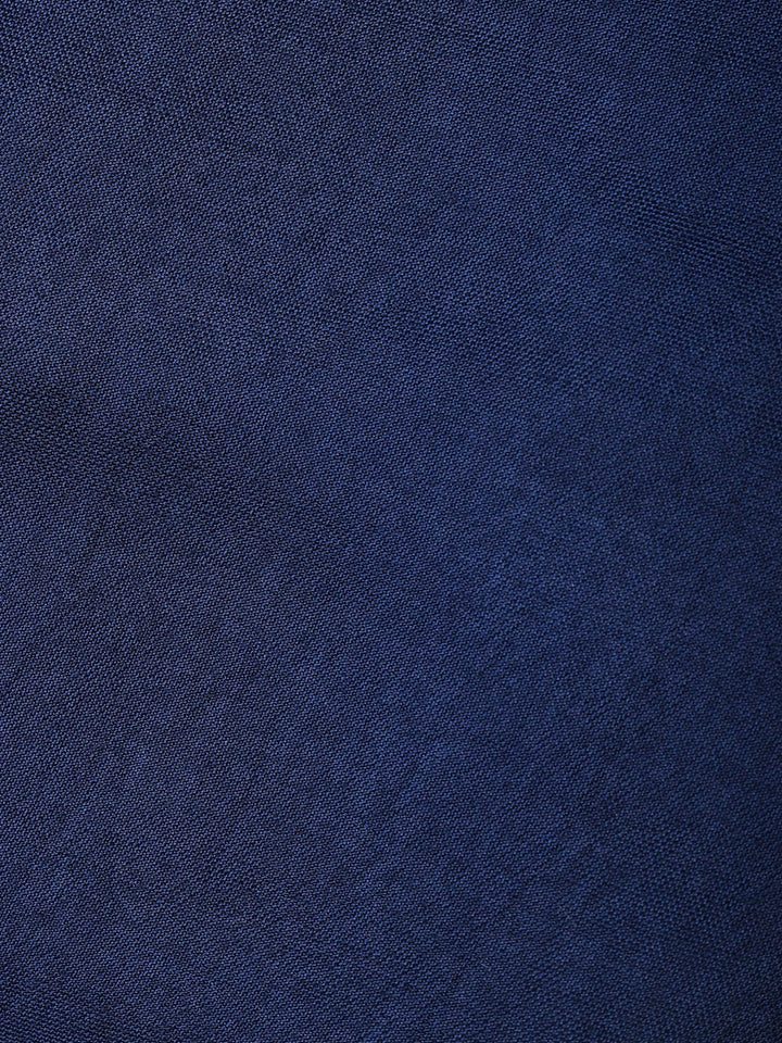 Navy Blue Chanderi Embroidered Unstitched Dress Material