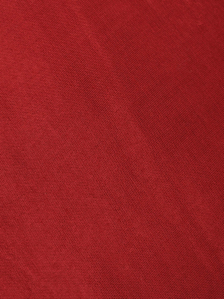 Maroon Chanderi Embroidered Unstitched Dress Material