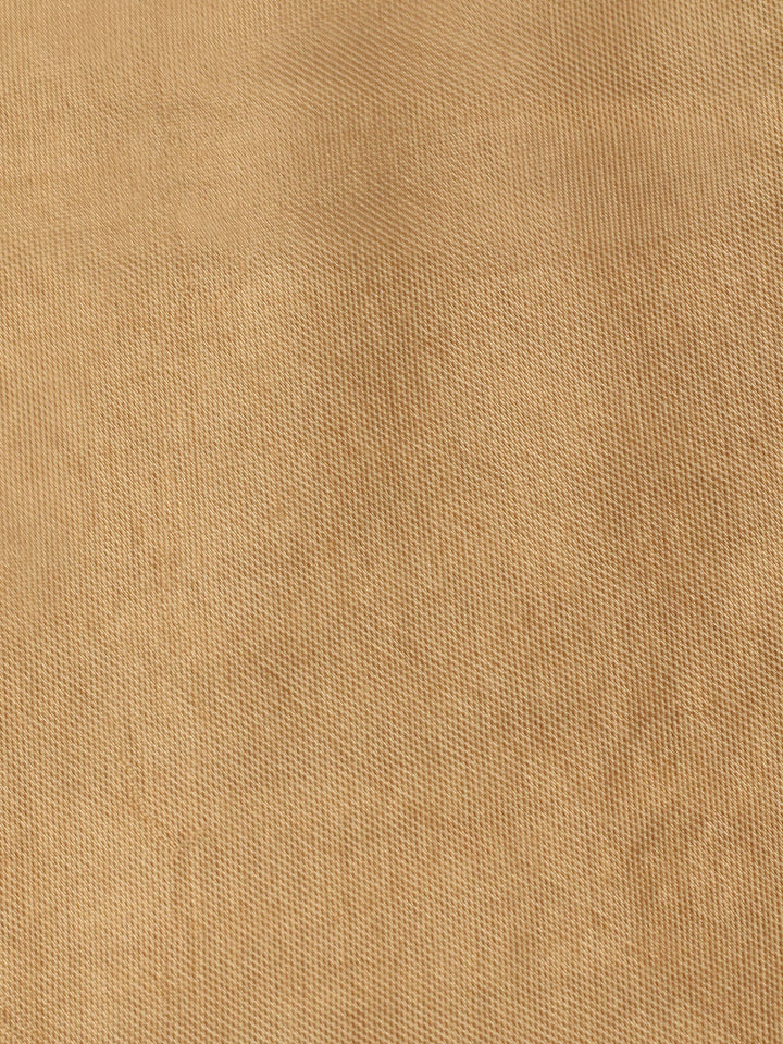 Mustard Embroidered Chanderi Unstitched Suit &amp; Pant With Chanderi Dupatta
