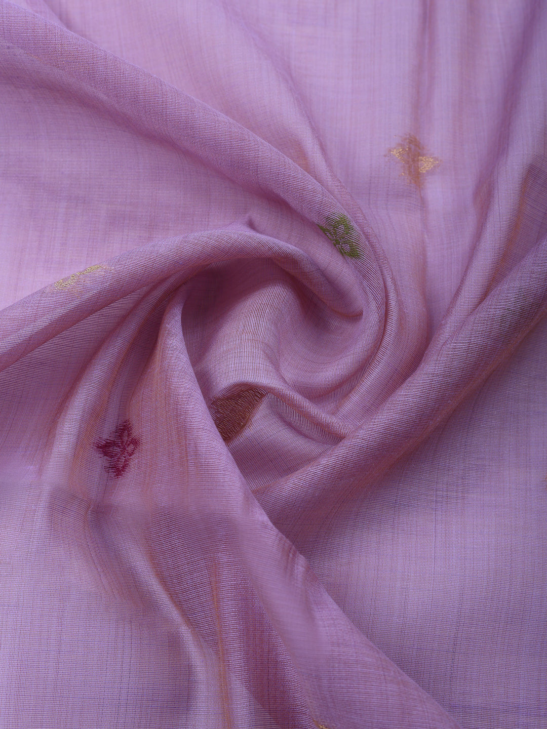 Lavender Printed Chanderi Unstitched Suit &amp; Pant With Chanderi Dupatta