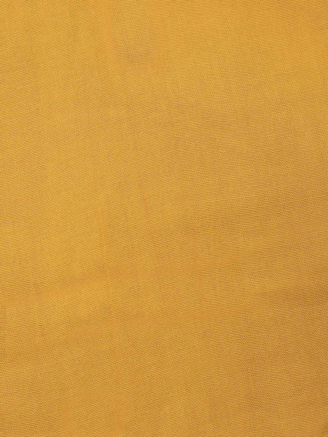Mustard Printed Cotton Blend Unstitched Suit &amp; Pant With Cotton Dupatta