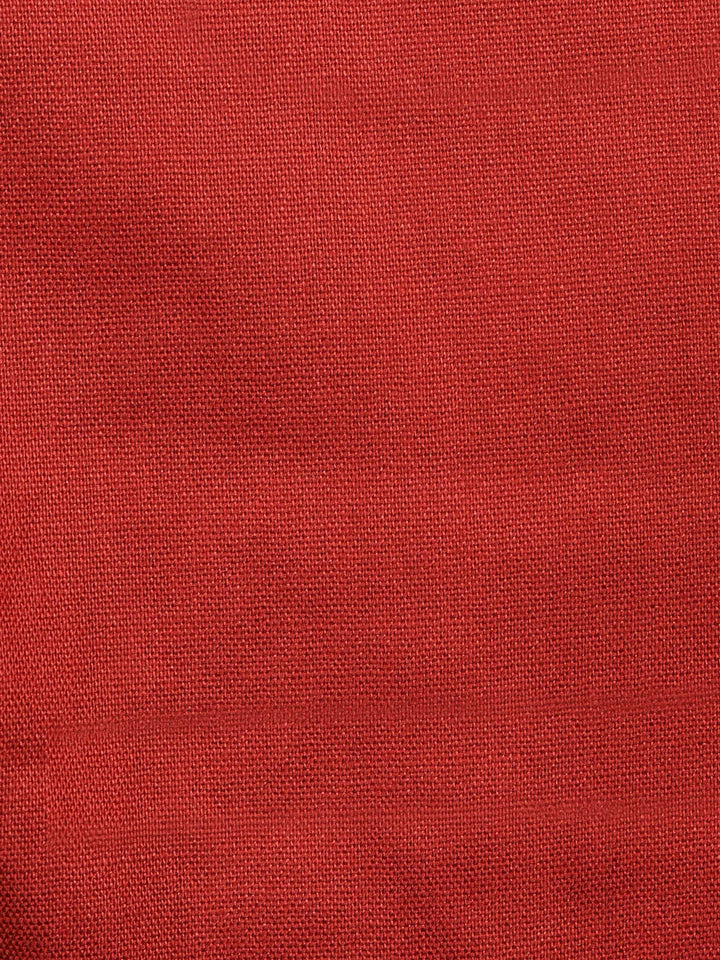 Red Printed Cotton Blend Unstitched Suit &amp; Pant With Cotton Dupatta