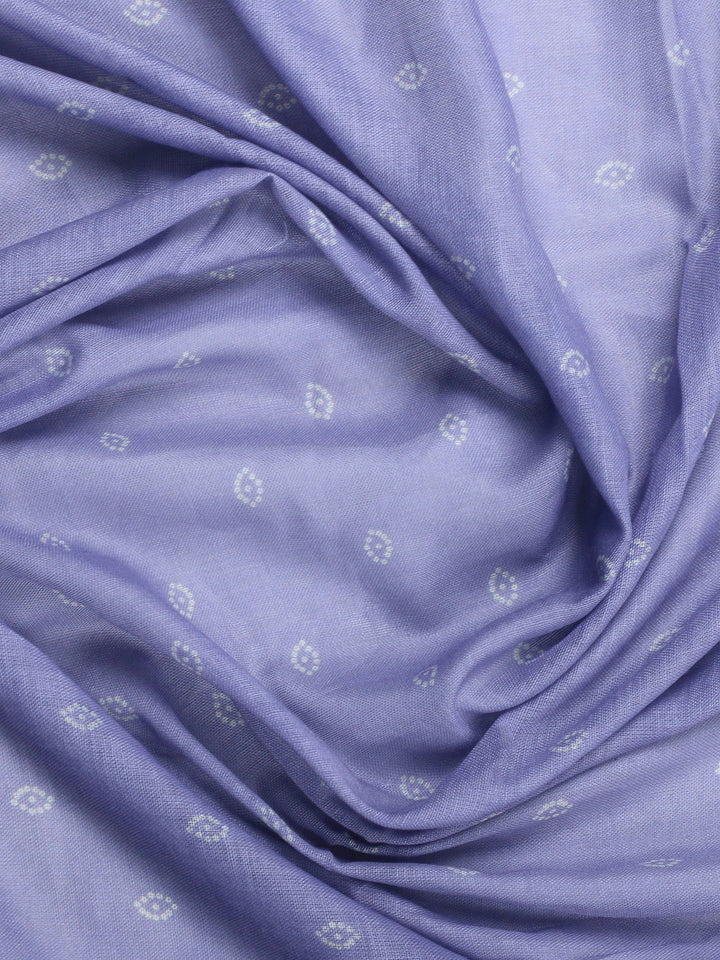 Lavender Embroidery Cotton Blend Unstitched Dress Material