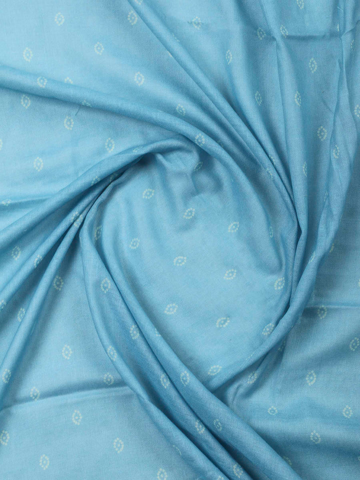 Sky Blue Embroidery Cotton Blend Unstitched Dress Material